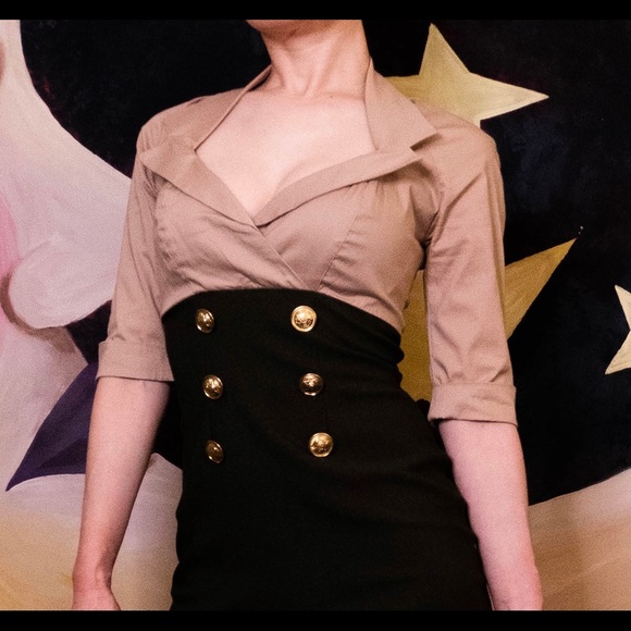 pinup couture military secretary dress